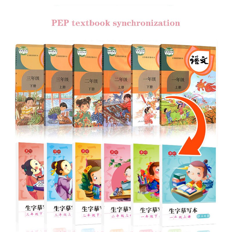 2 Book The First Grade Calligraphy Post Elementary School Students Chinese Children Stroke Order Tracing Book Early Education