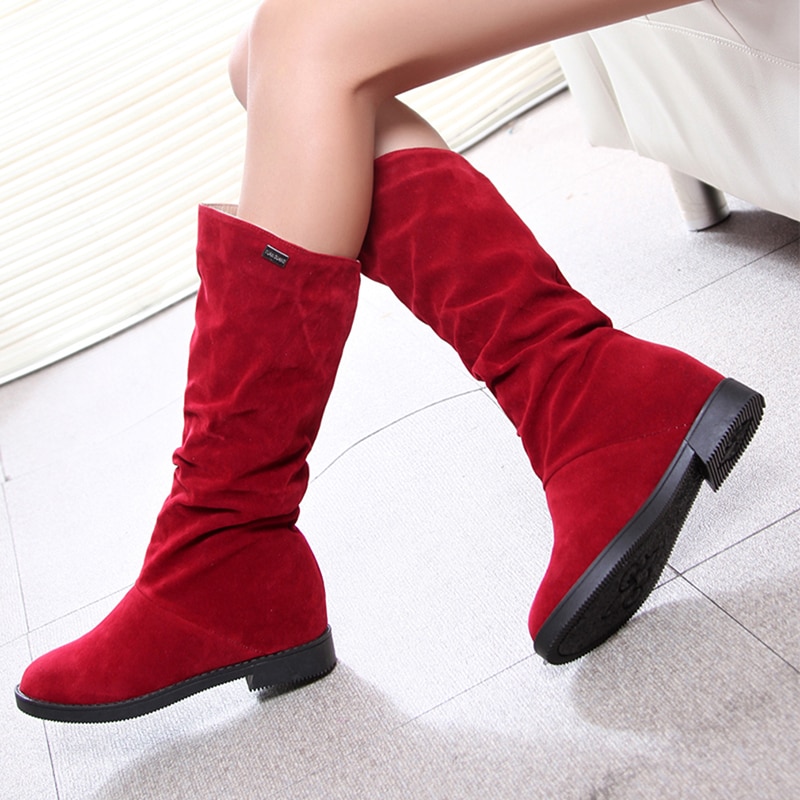 Vrouwen Winter Schoenen Knie Hoge Laarzen Plus Big Size Faux Suede Vrouwen Schoenen Winter Vrouwen Winter laarzen