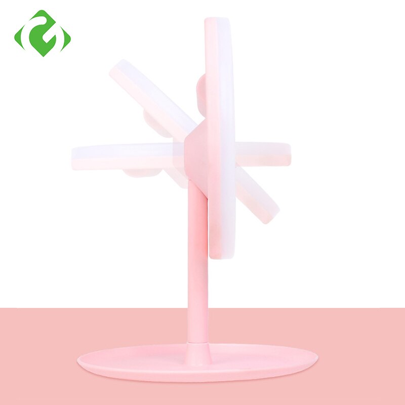Espejo de maquillaje Circular con luz LED portátil, iluminación compacta con sensor de viaje, inalámbrico, carga USB, atenuador táctil