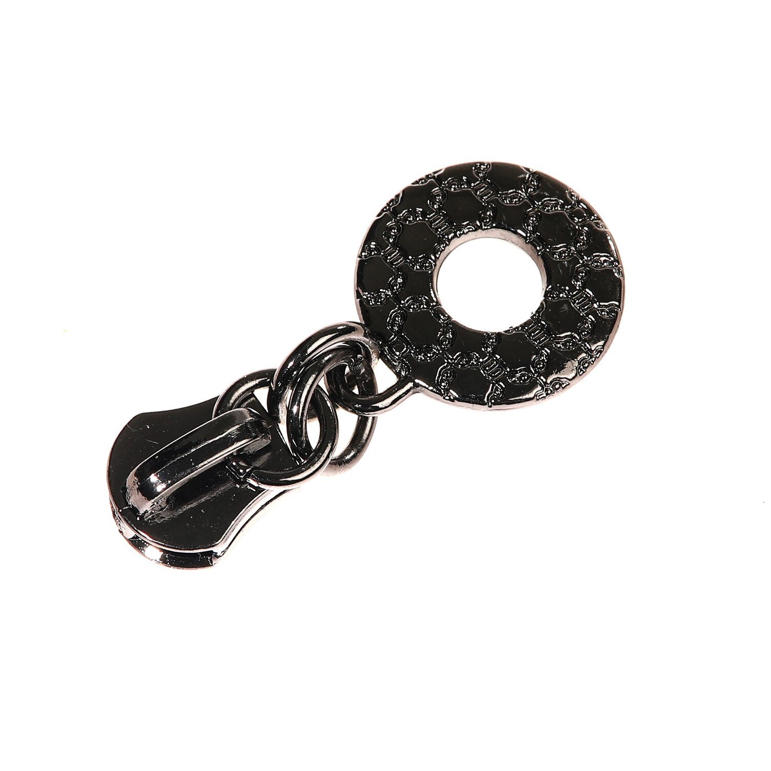 Zwarte metalen rits, ritsschuif, handgemaakt naaien, knutselen, kledingaccessoire: Default Title