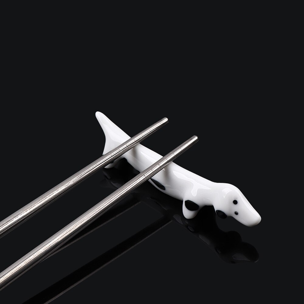 1 st kök keramisk tax ätpinnar rack tecknad hund porslin ram restaurang tillbehör