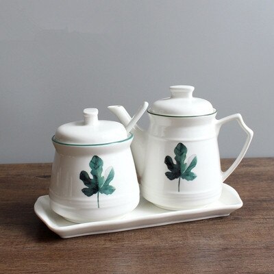 Ceramiczne pojemniki kuchenne przyprawy pudełko do przechowywania z olejkiem Pot ocet sos sojowy pojemnik do przechowywania: MULTI