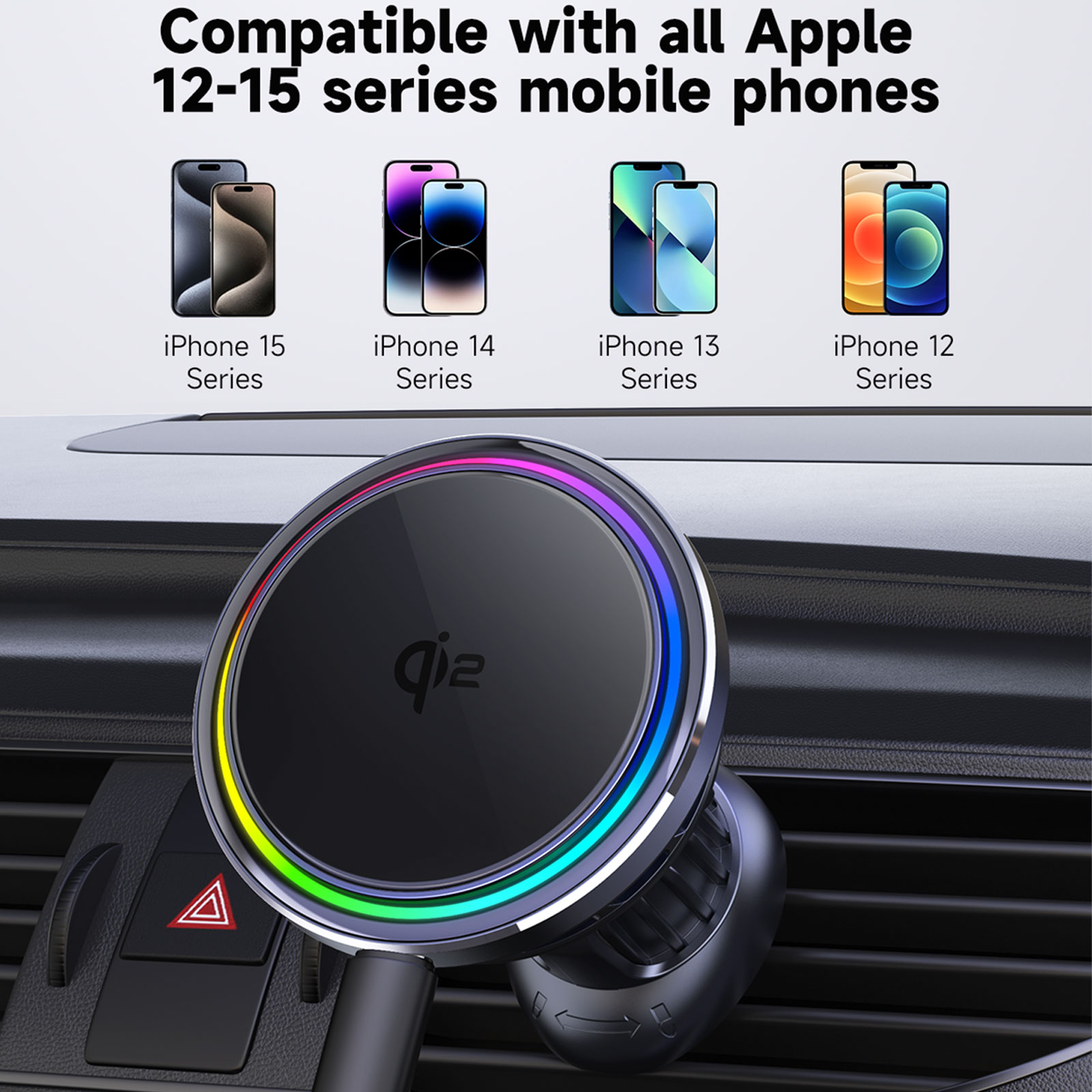 Chargeur sans fil magnétique Qi2 pour iPhone, support de téléphone de voiture, semi-conducteur, réfrigération, charge rapide 15W, 12, 13, 14, 15, 16