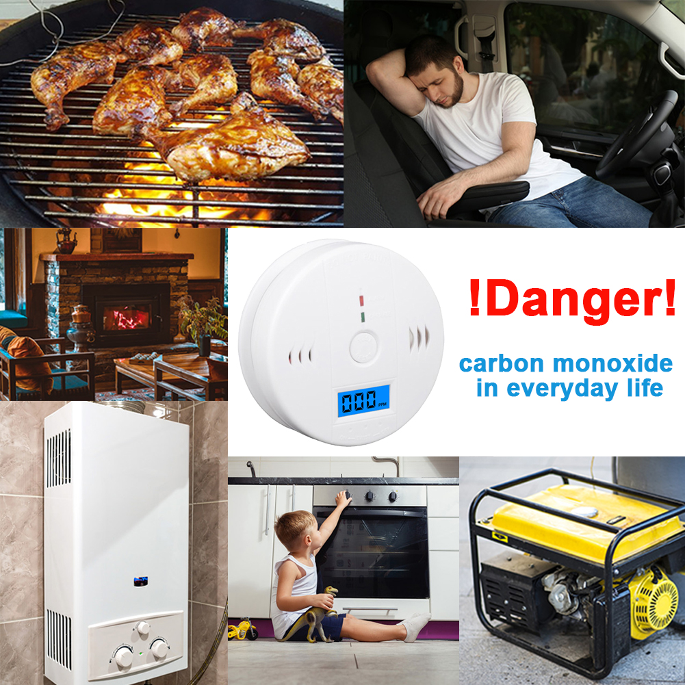 TAIBOAN Thuis Koolmonoxide Alarm Detector Hoge Gevoelige Onafhankelijke CO Alarm Sensor 85dB Waarschuwing LCD Optische Display