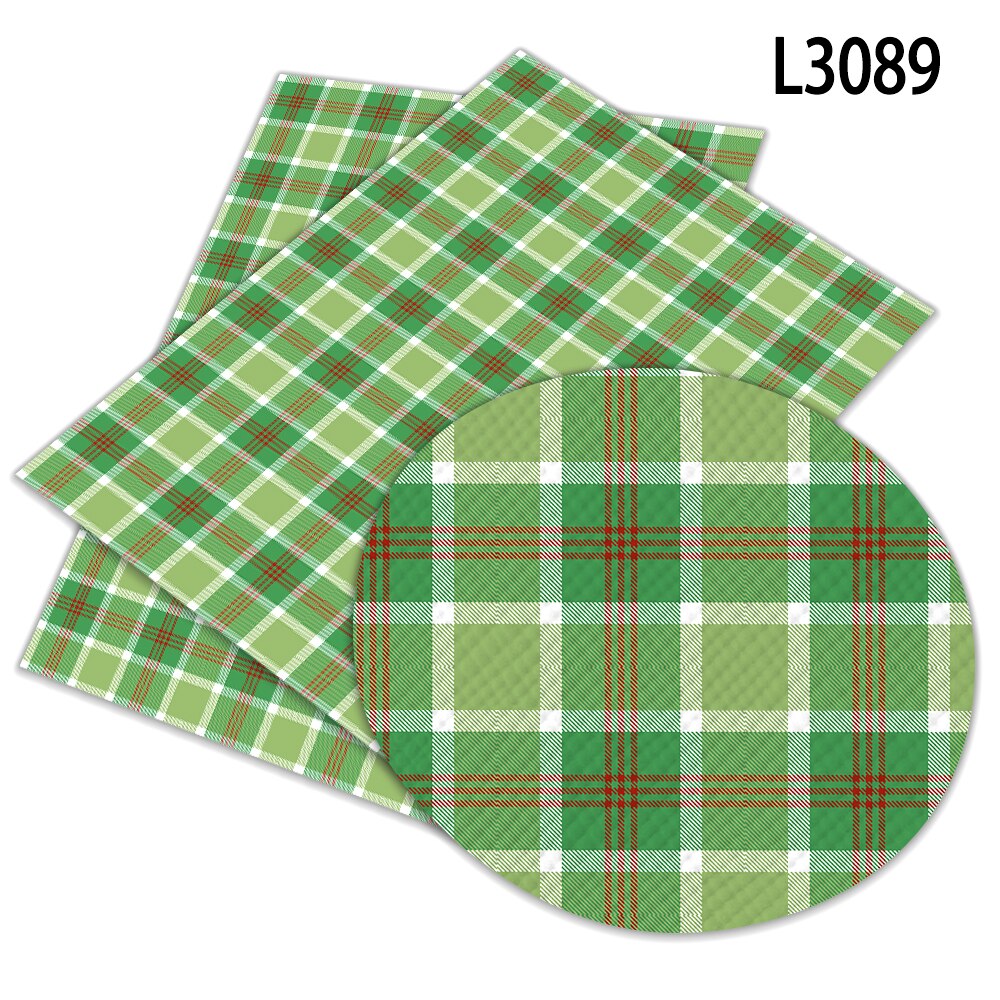 red Lattice Check Pattern Faux Leather Printed A4 22x30cm for Crafts Synthetic Leather ornamanets: L3089