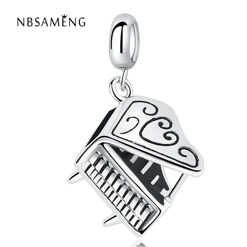 Nbsamneg 100% 925 Sterling Zilver Muziek Piano Hanger Charm Kralen Passen Armbanden & Bangles Voor Vrouwen Diy Sieraden