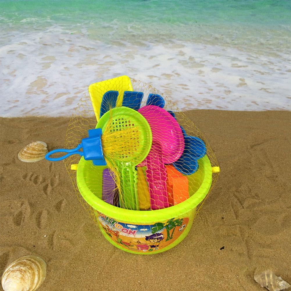 8Pcs/Set Children&#39;s Sand Bucket Set Sand Box Animal Shape Beach Toys Kit Beach Colorful Play Cart Bucket Outdoor Sandbox Toys