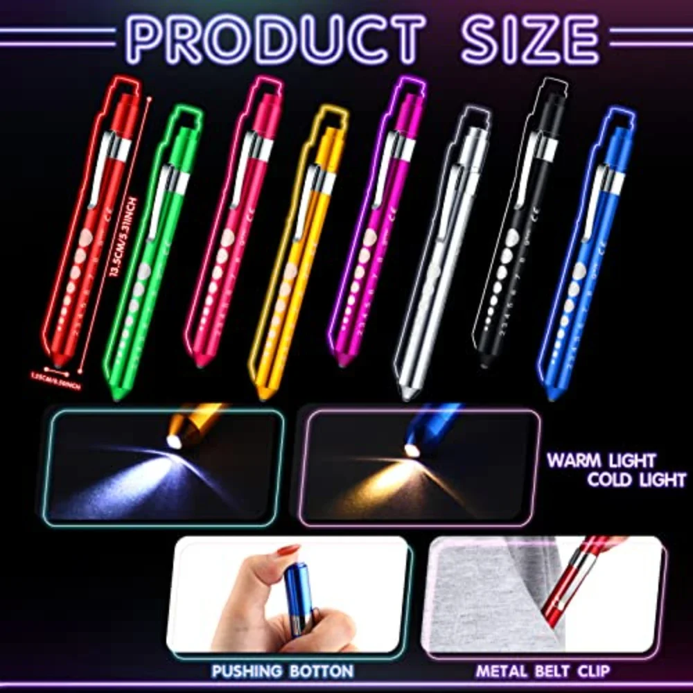 Mini linternas con luz LED, linterna médica, linterna de bolsillo, linterna pequeña para comprobar enfermeras y médicos