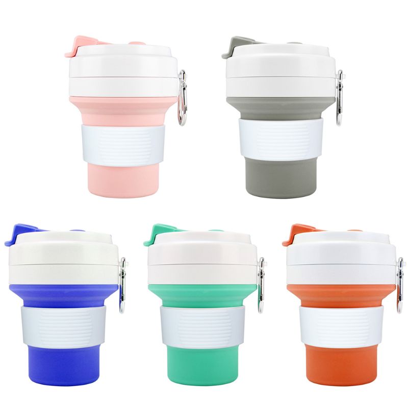 Siliconen opvouwbare reisbeker opvouwbare koffiemok drinkbeker met verstelbare inhoud lichtgewicht bpa voor reizen kamperen