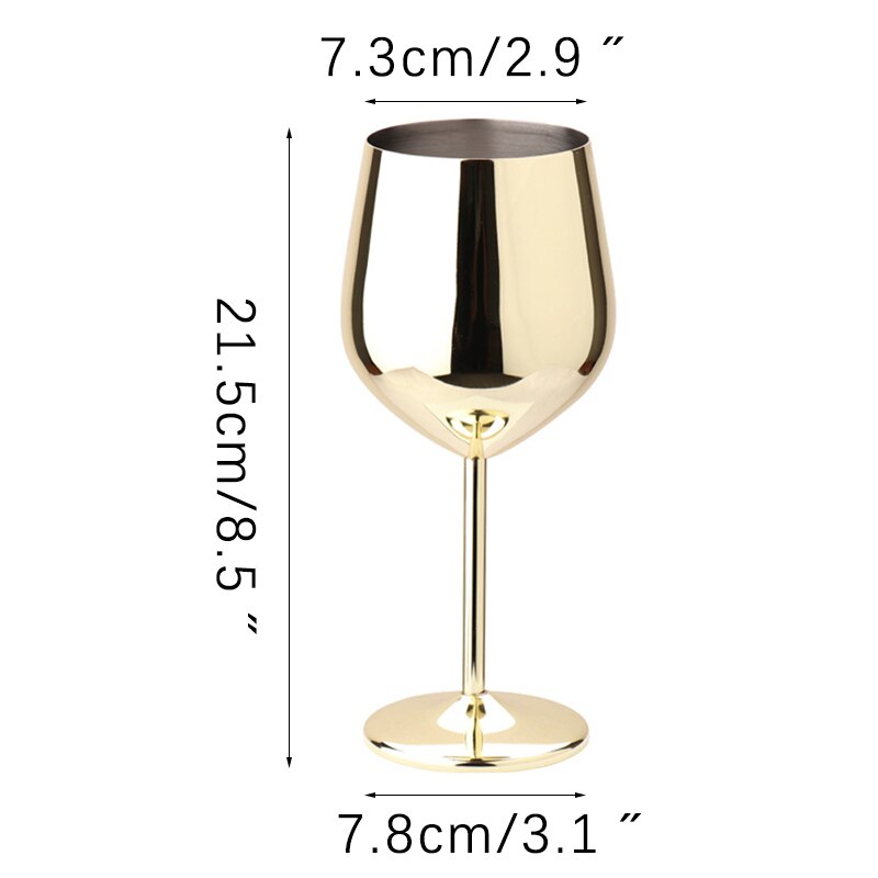 304 Stainless Steel Goblet Wine Glass Juice Drink Goblet Shatterproof Party Barware Large-Capacity Goblet Bar Accessories: gold 500ml