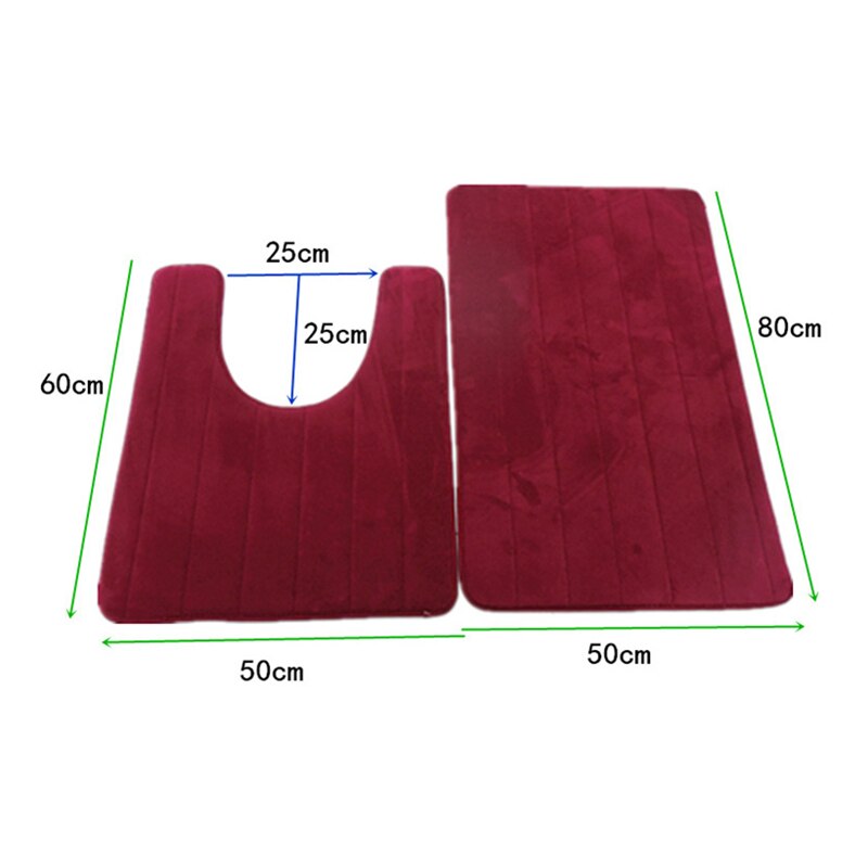 Thicken Sponge Toilet Rugs Bathroom Bath Mat Set Stripes Water Absorption Toilet Floor Carpets Shower Room Rugs 50*60 50*80cm