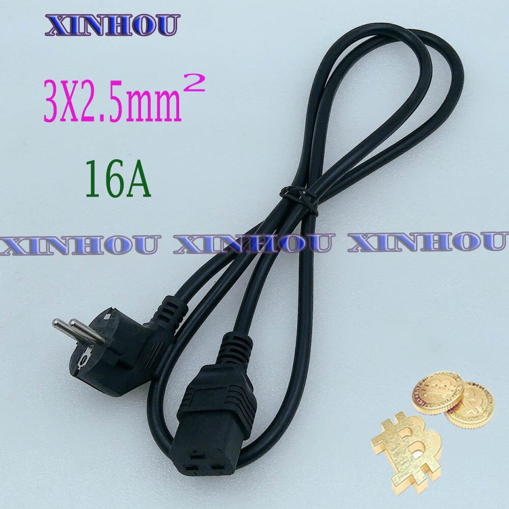 BTC BCH minador rápido Cable de alimentación 16A de la fuente de alimentación de alambre 3X2.5mm2 para ASIC Innosilicon T2T M20S M21S STU-U6 A1066 minero PSU conexión