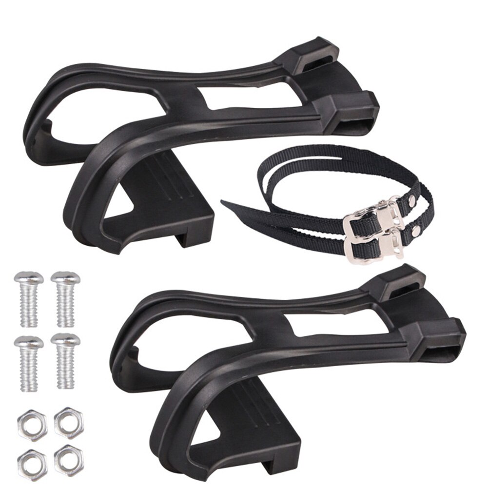 1 set tåklämmor med rembälten för fast växel tillbehör för mountainbike-pedalcykelverktyg: Default Title