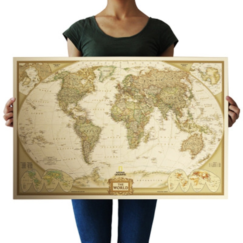 Vintage Retro Matte Kraft Paper World Map Antique ... – Vicedeal