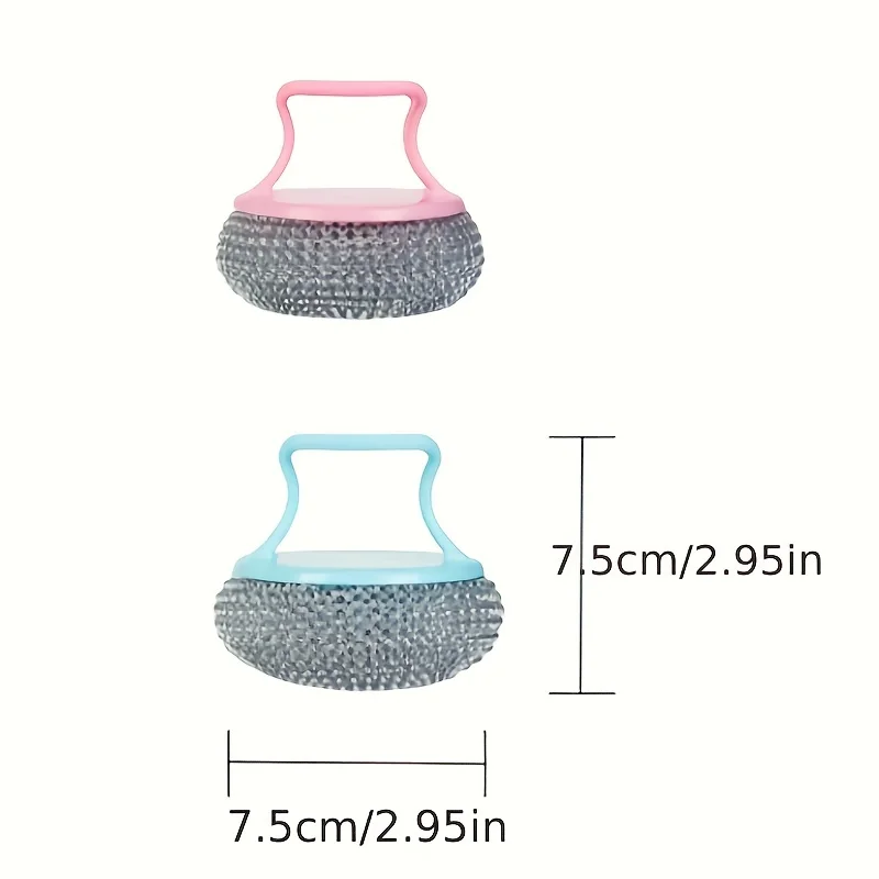 1 spazzola metallica con manico per la pulizia di pentole in ferro, spazzola per la pulizia della lavastoviglie con manico, colore casuale