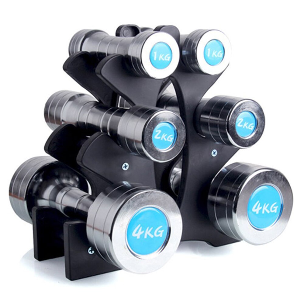 3-Tier Dumbbell Bracket Home Office Triangle Small Leaves Dumbbell Storage Rack Gym Fitness Equipment Rack Accessories