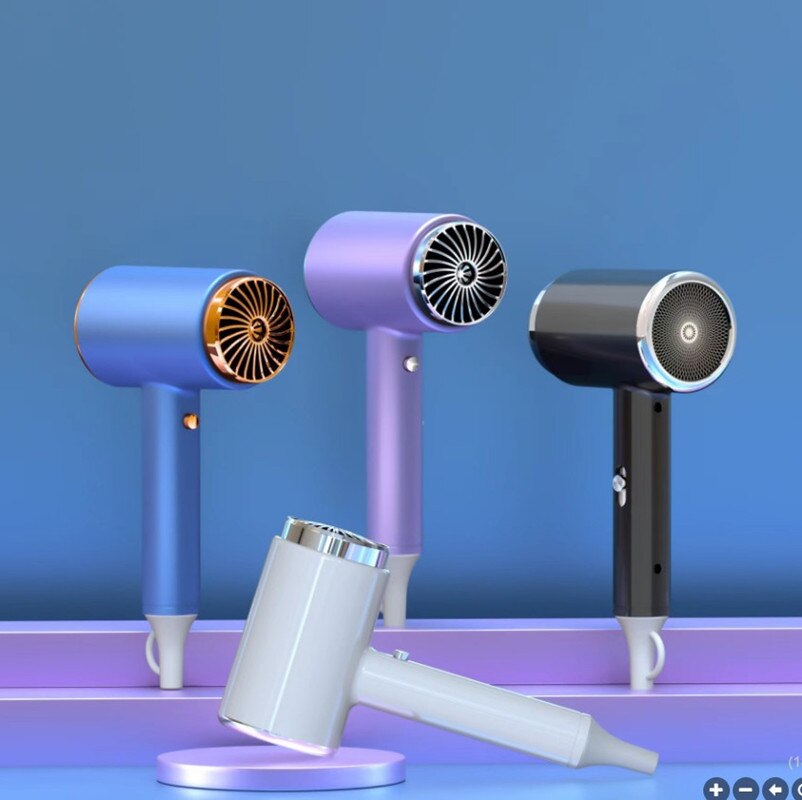 Secador de pelo para uso doméstico, dispositivo eléctrico silencioso de aire /frío, con rayos azules, recolección de aire de iones negativos