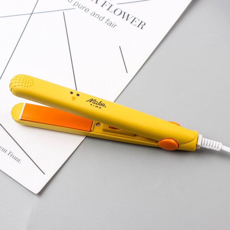 1PCs Mini Portable Steam Flat Hair Iron Hair Straightener Curler Straightening Cute Cartoon Curling Hair Irons