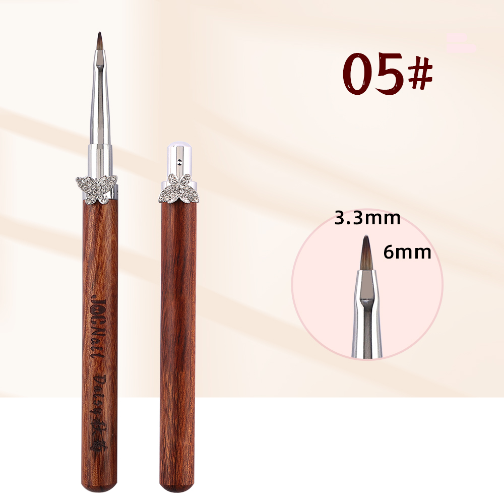 Nagelkonstborsteset avtagbar stång zirkonfjäril sandelullshandtag kantkrok uv-gelnagelborste nagelkonstverktyg: Plommon