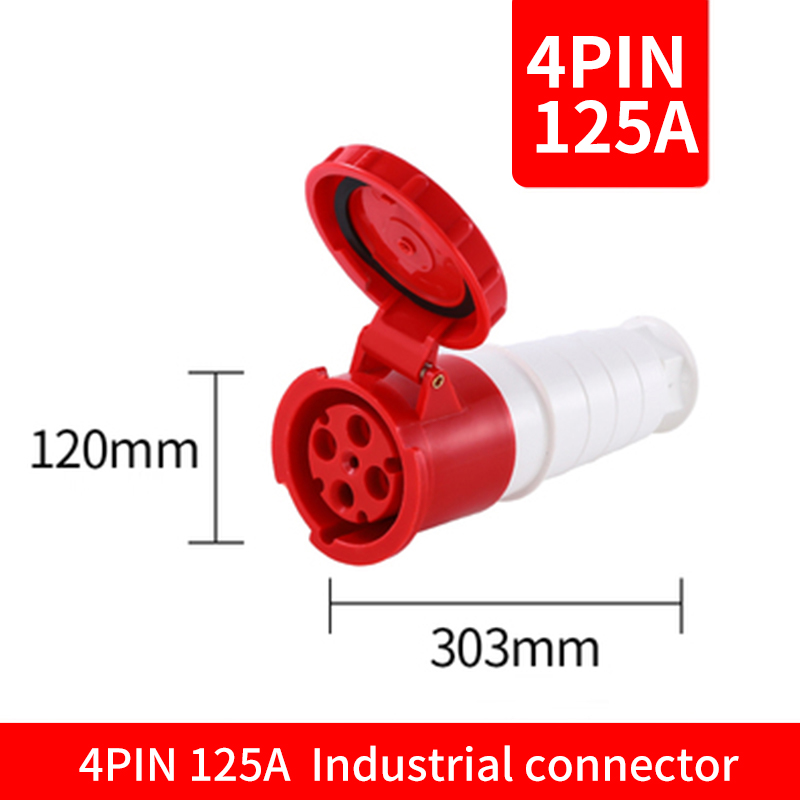Waterproof Industrial Plug3 Pole 4 Pole 5 Pin dustproof socket IP67 Male and Female 63a 125a Mounted industrial socket 380V 415V