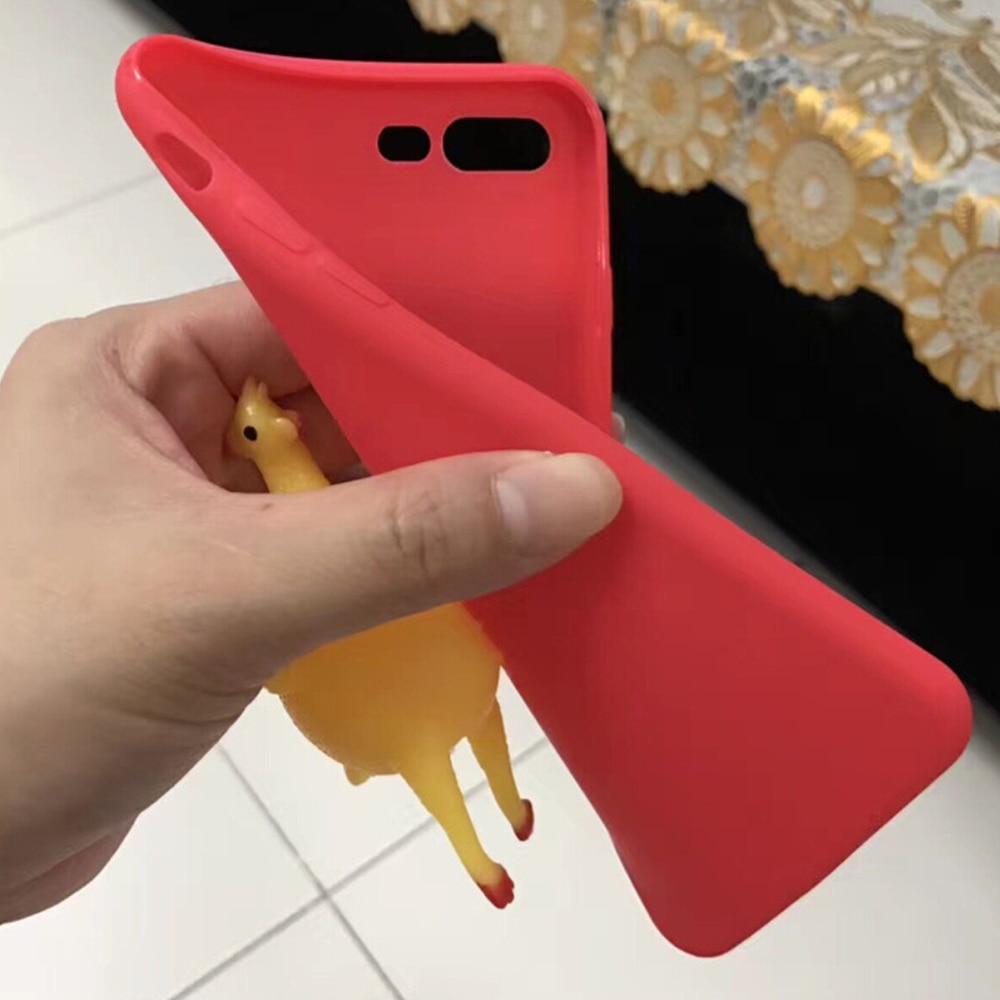 Heyytle 3D Squishy Chicken Phone Cover For Apple iPhone X 8 7 6S 6 Plus 5 5S 5C SE Case Stress Reliever Patterned Soft TPU Cases