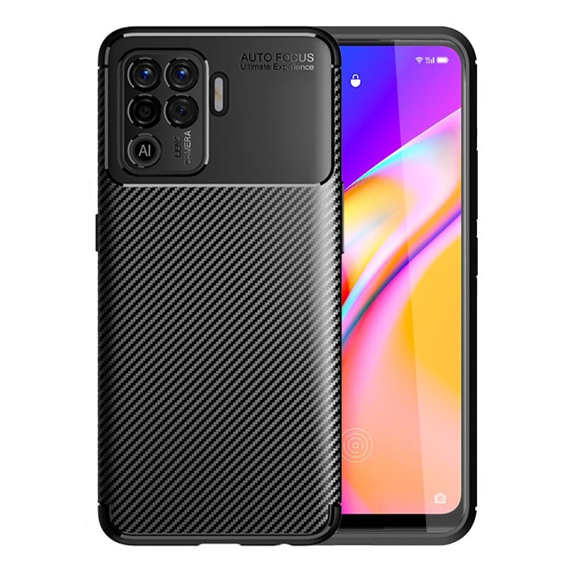 Carbon Fiber Back Cover Voor Oppo Orro Appo Opo Reno5 Licht Reno 5 Lite 5 Lite 6.43 ''Case siliconen Bumper Shockproof Coque