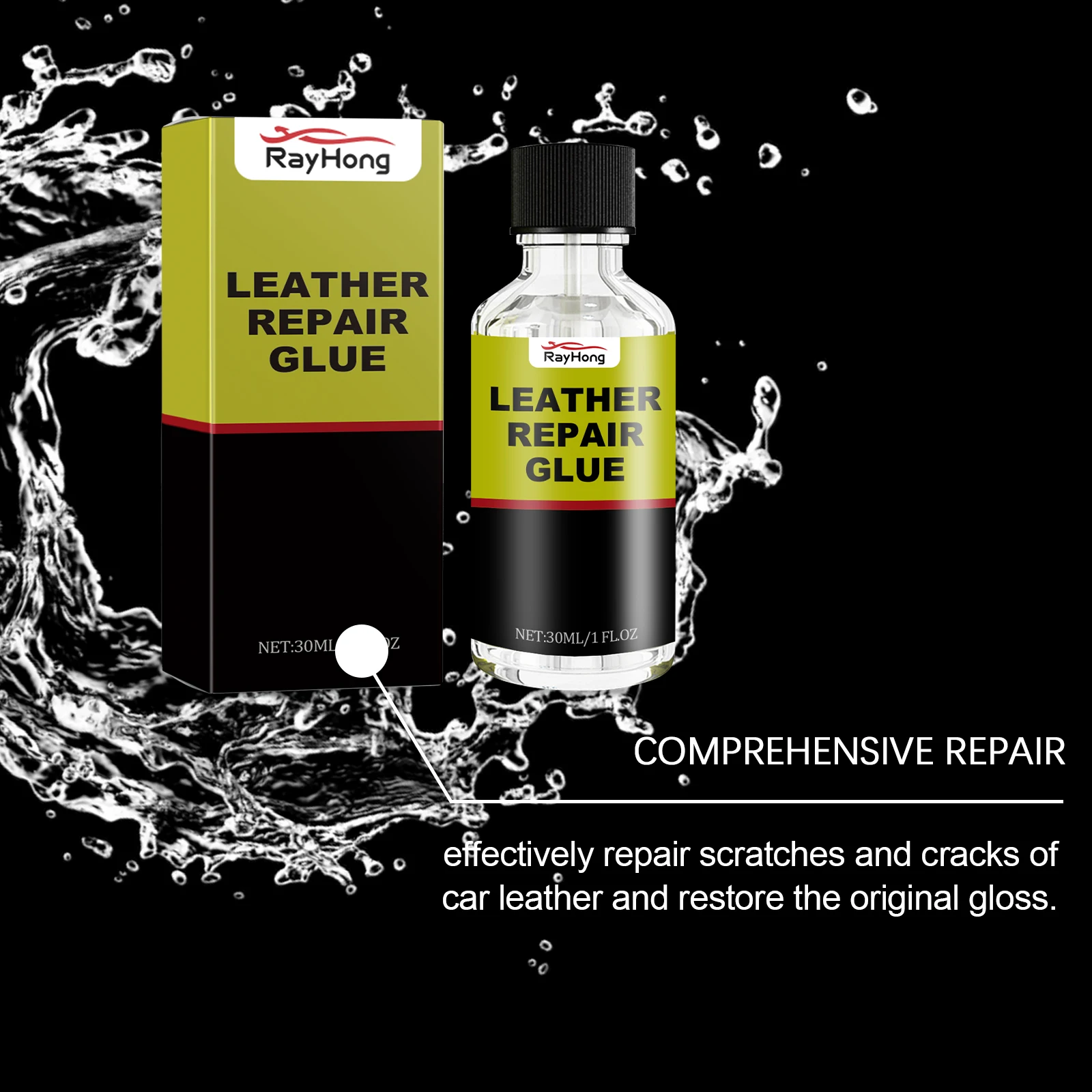 Flüssiges Leder-Reparaturgel, Hautrenovierung, Werkzeuglöcher, Kratzer, Risse, Restaurator für Autositze, Sofa, Jacke, Geldbörse, Schuhe