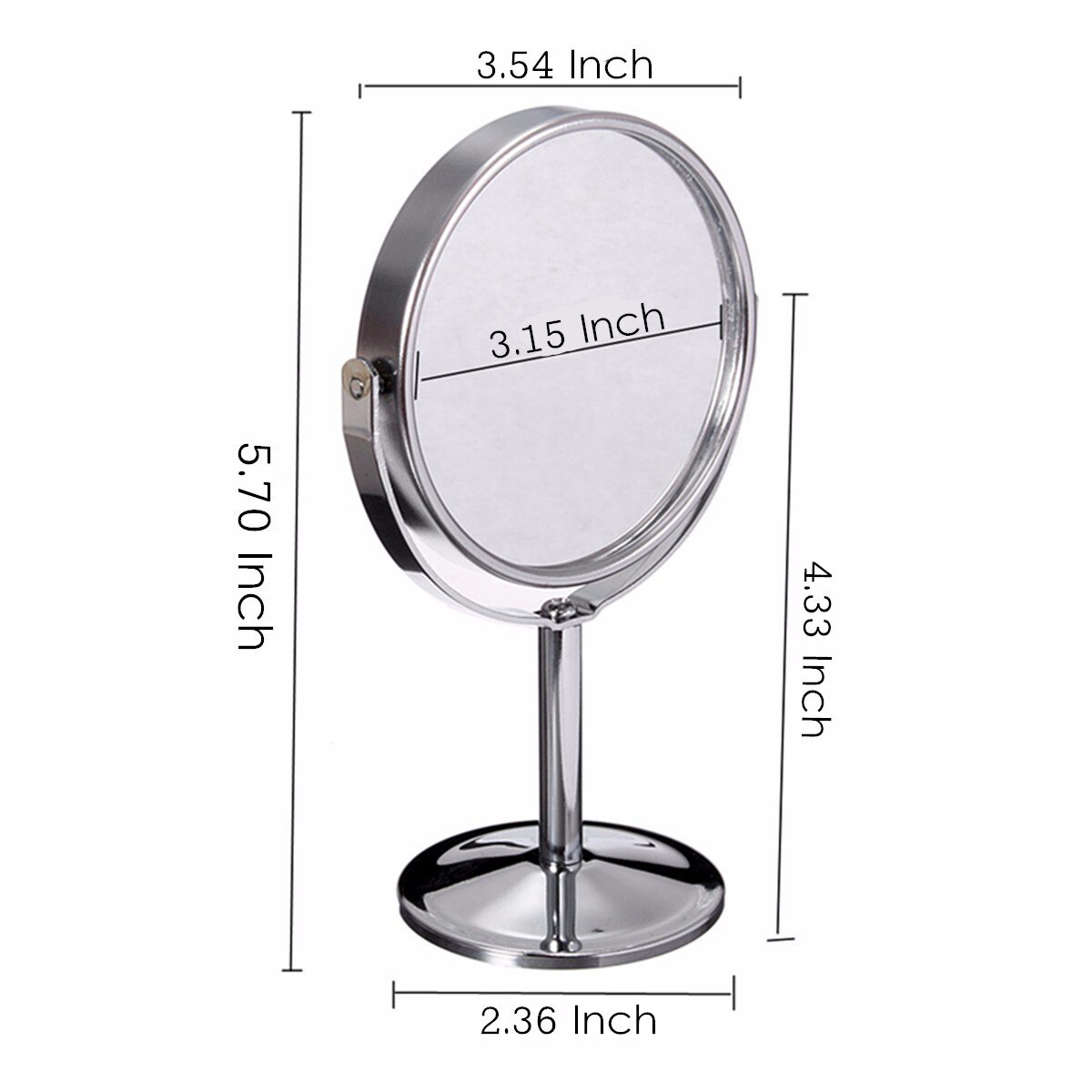 Metal large makeup mirror, double-sided desktop table, vertical dressing table, makeup mirror, round desktop rotating mirror