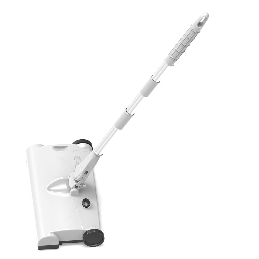 Balai électrique sans fil aspirateur maison intelligente électrique balayeuse 2 en 1 Handpush sec humide balayeuse vadrouille USB charge: White