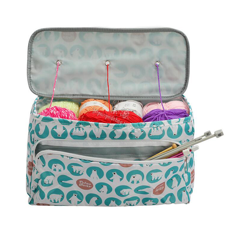 Diy Wol Haaknaald Tool Accessoires Opbergtas Breien Naalden Naaigaren Garen Oxford Doek Printen Organizer Houder