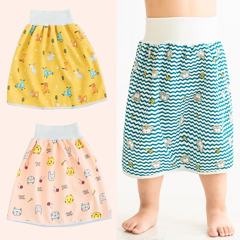 Baby Ausbildung Hosen 2 in 1 Babys freundlicher Windel Wasserdicht Wiederverwendbare Baumwolle Schlauch Röcke Leckage matt Abdeckung Schlafen Bett Kleidung