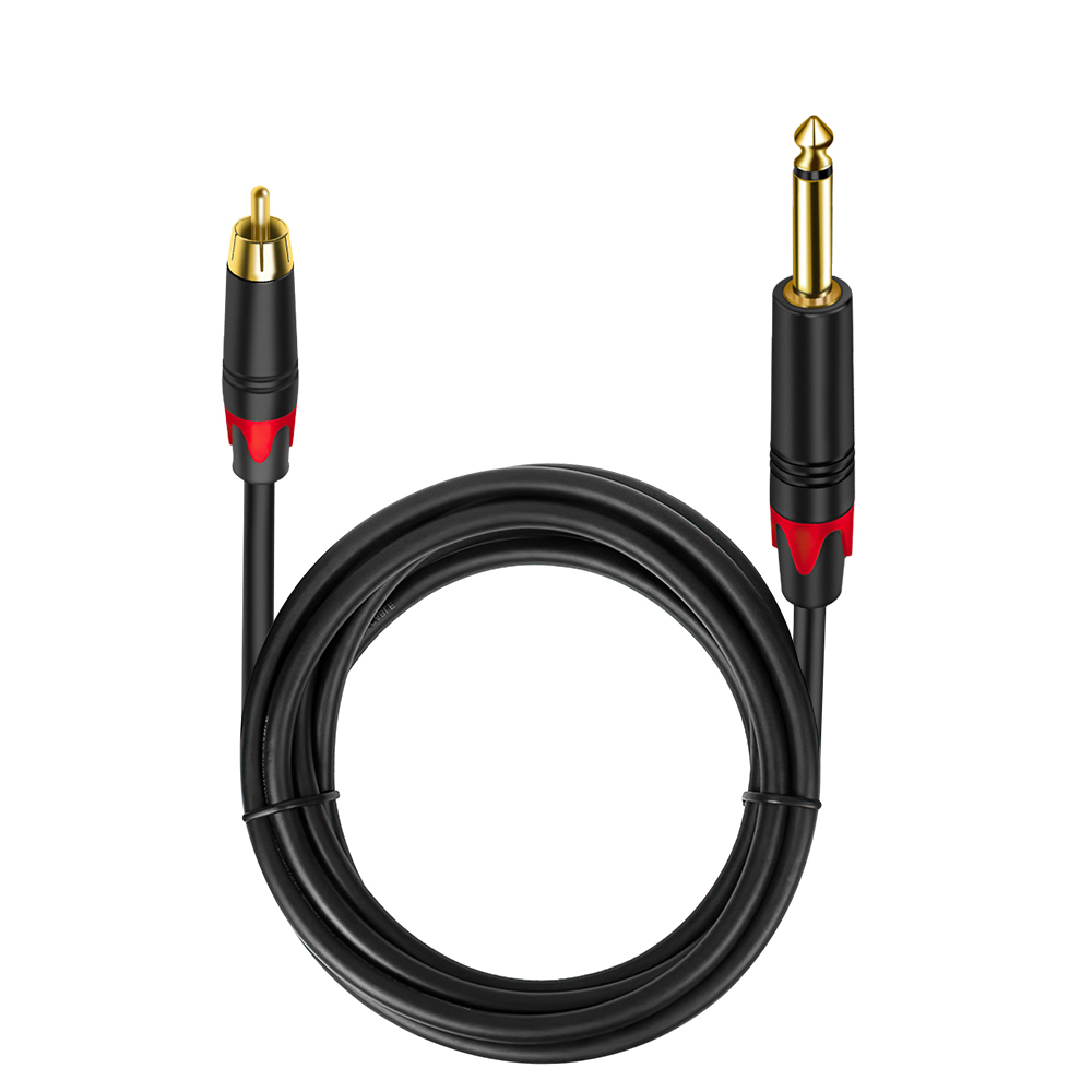 6.35mm To RCA Cable For Speaker Guitar Mixers Hifi Stereo Audio Connector 1/2/3/5/10 Meters Long TS 6.5mm Phono Jack 4N OFC Wire: black / <=0.5m