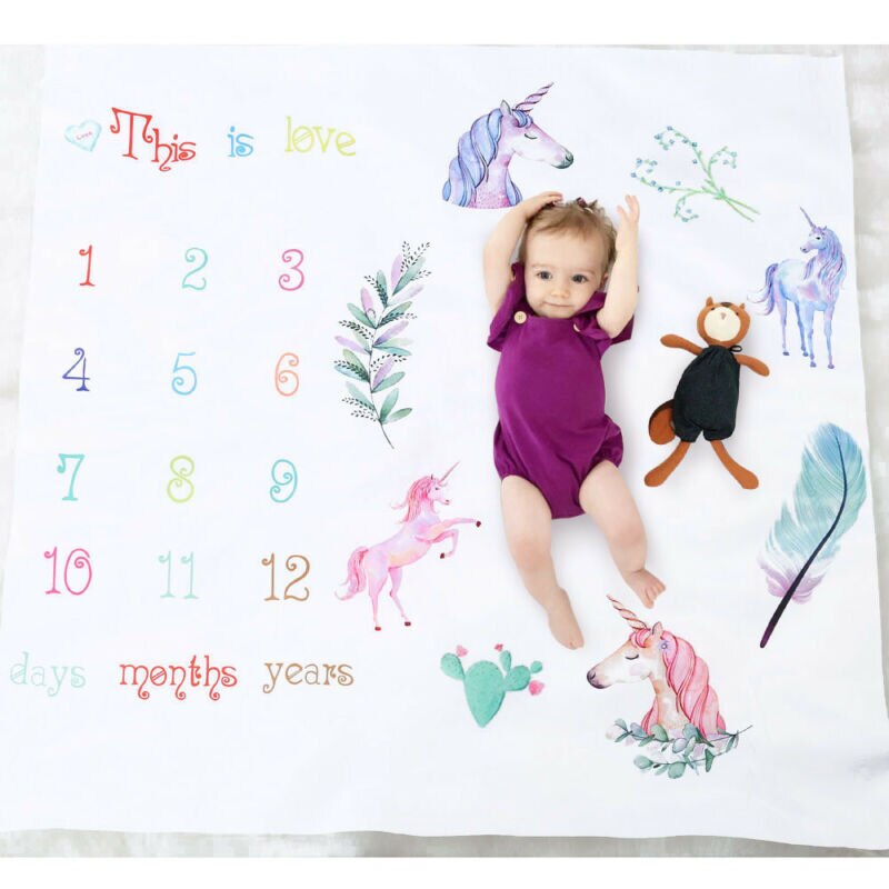 Angel Wings Baby Meisje Jongen Bloemen Katoenen Deken Milestone Fotografie Photo Prop Scheuten