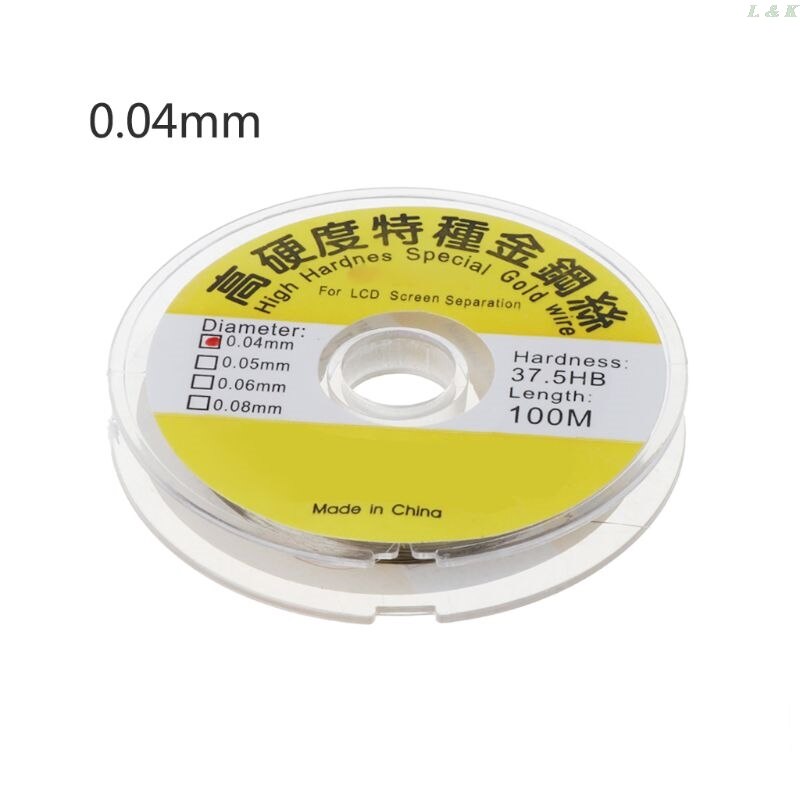 100 M Legering Goud Molybdeen Draad Snijden Lijn Lcd Scherm Separator Reparatie: B