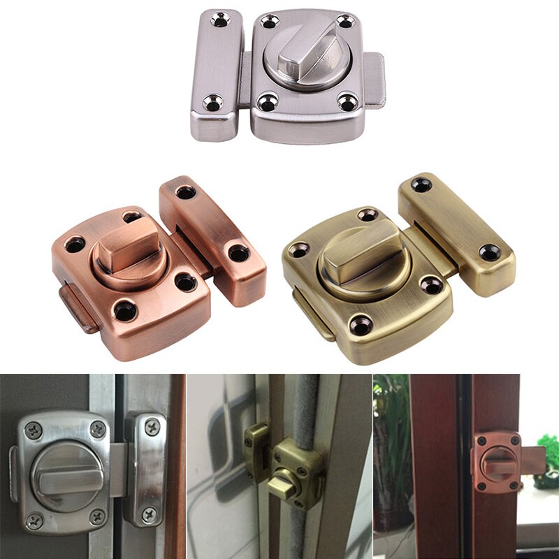 1 Pcs Zinc Alloy Thick Anti-theft Security Door Rotate Latch Slide Lock for Gate Cabinet Window DIN889