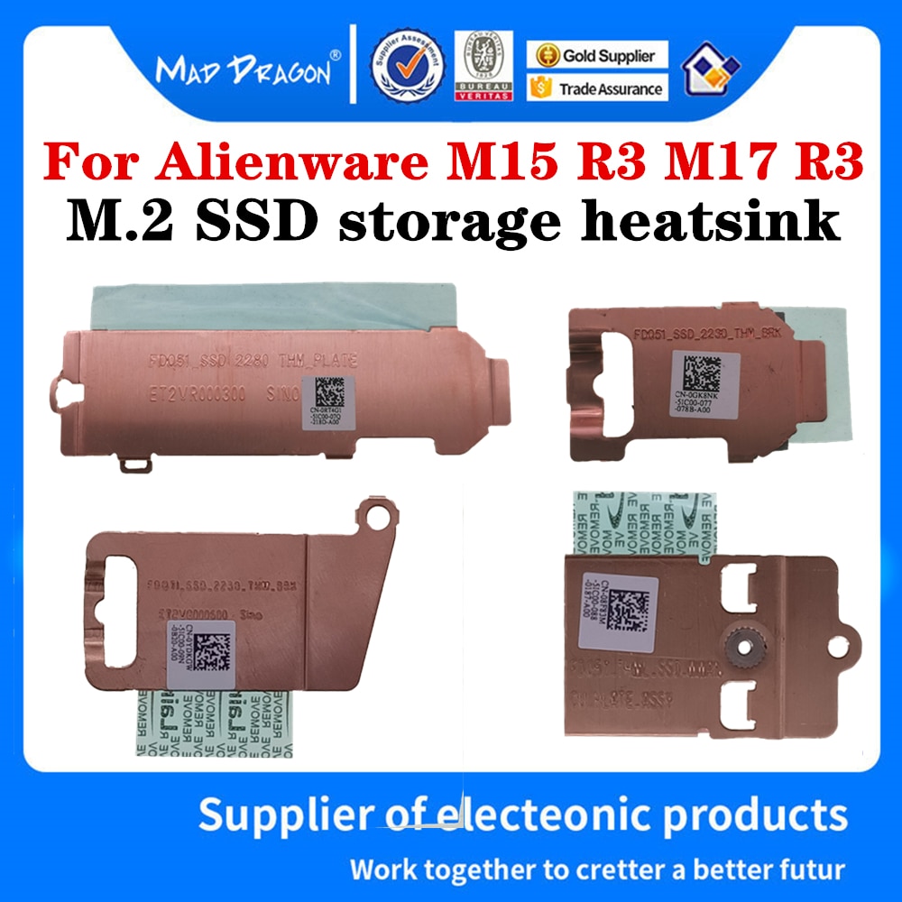 RT4G1 GK8NK 8F83M YDKGW For Dell Alienware M15 R3 M17 R3 Laptops 2280 SSD Bracket Adapter 2230 SSD SSD 3 Storage Card Heatsink