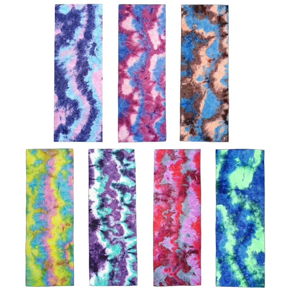 Halkfri yogamatta handduk 185*63cm tryckta yogahandduk fitness träningsmatta överdrag för pilates gym yoga gradient färger filtar