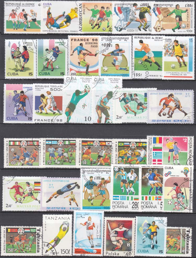 50 Stks/partij Voetbal Alle Verschillende Uit Vele Landen Geen Herhaling Ongebruikte Postzegels Voor Verzamelen