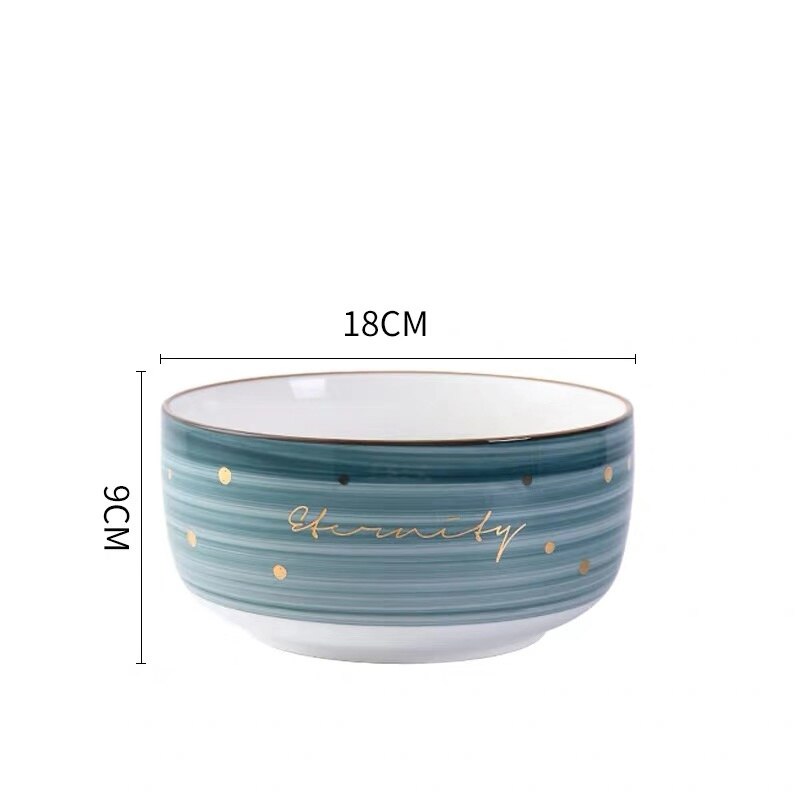 Nordic Kurze Welle Topf Große fisch Teller Runde Keramik Geschirr Pizza Platte Kochgeschirr Porzellan Sushi Geschirr: 7inch bowl blue