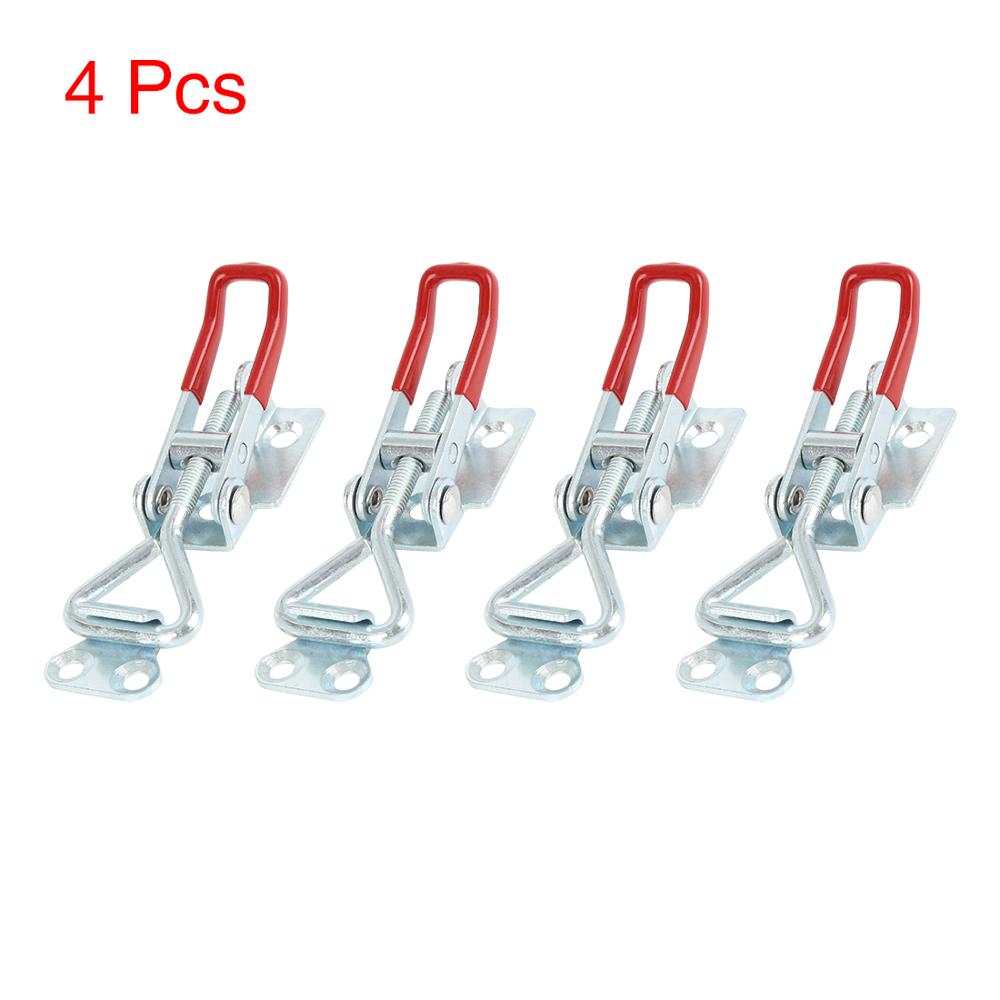 uxcell 2/4/6/8Pcs Car Adjustable Pull Latch Toggle Latch Clamp Hasp with keyhole/without hole 100Kg 220Lbs Holding Capacity 4001: 4Pcs With keyhole