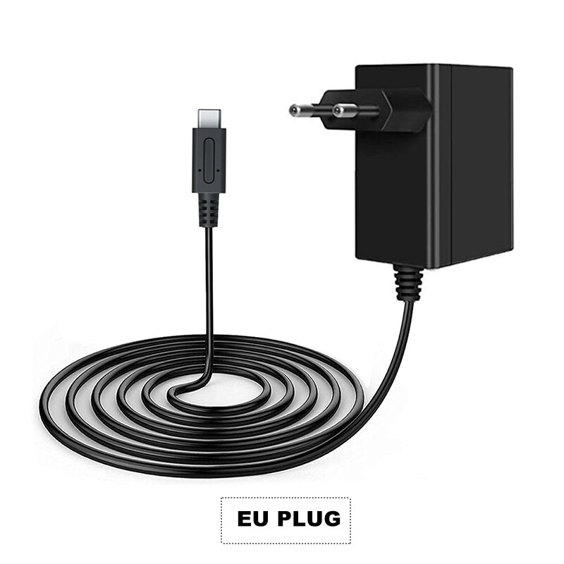 Sapo de dados ue/eua plug adaptador ac carregador para nintend interruptor oled viagem casa carregamento usb tipo c fonte alimentação para nintend interruptor: EU PLUG