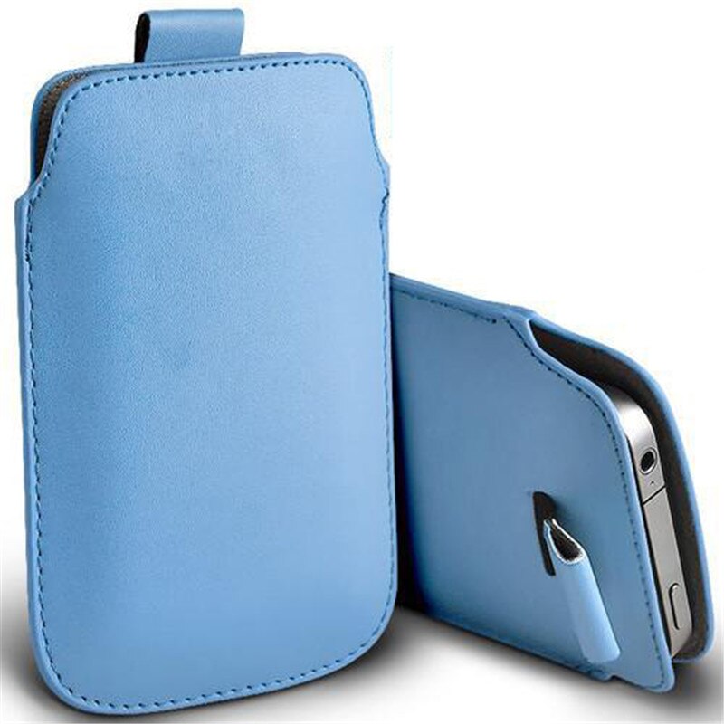 Voor Huawei Honor 8X Case Pocket Touw Holster Pull Tab Sleeve Pouch Case Cover Voor Huawei Honor 8X8 X Leather Capa Honor X8 Case: sky blue