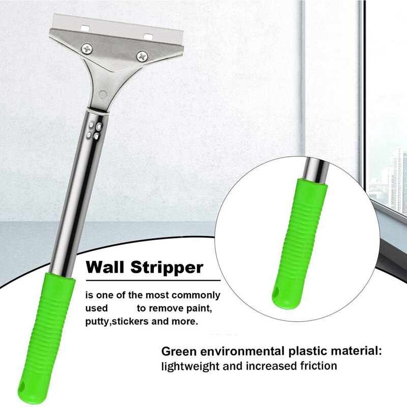 30cm Tile Scraper Floor Scraper, Used to Remove Wallpaper, 2 Pieces of Self-Adhesive Glue, Paint Floor Glue, Green