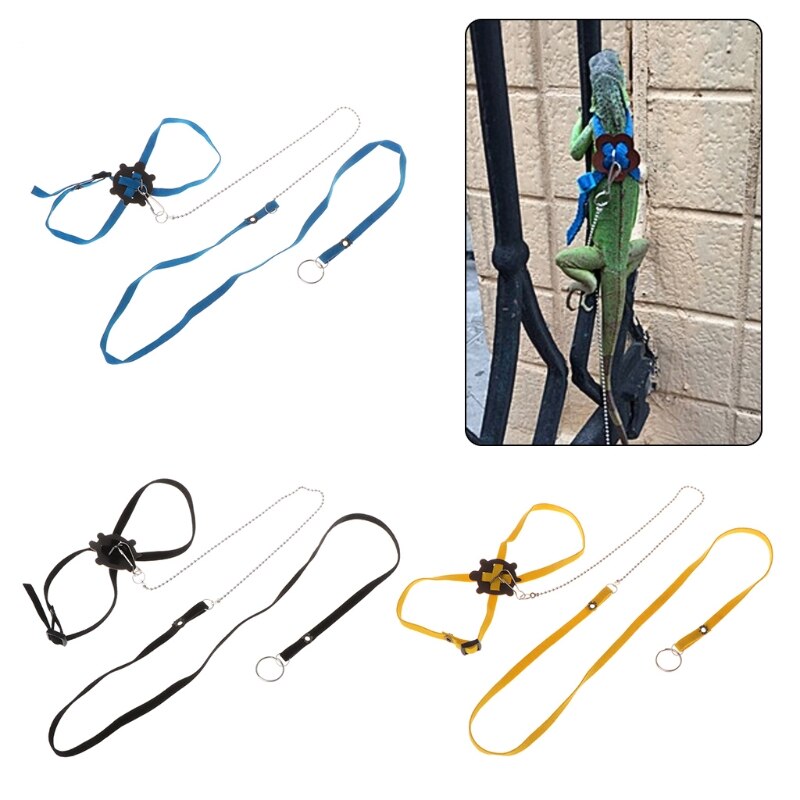 Correa suave para mascotas, arnés para reptiles, Tortuga, lagarto, ajustable, adiestramiento al aire libre