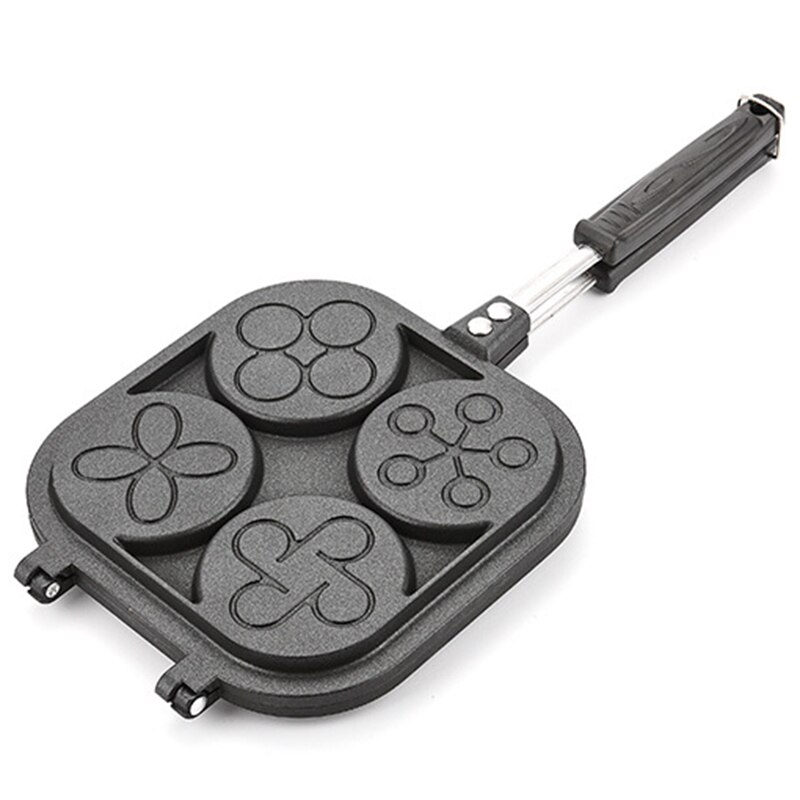 Four-Hole Waffle-Maker Pan Non-Stick Muffin Cake Lattice Barbecue Steak Breakfast Pot Dish Kitchen Baking Waffle Mold