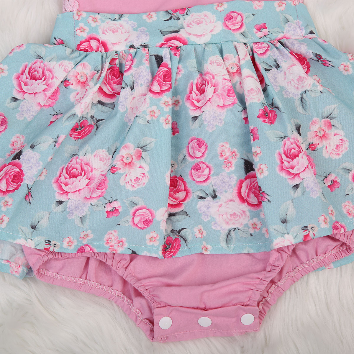 Babymeisjes kinderoutfits set bloemen rug kruis prinses romper kant vliegende mouwen jumpsuit feest zonnepak kleding