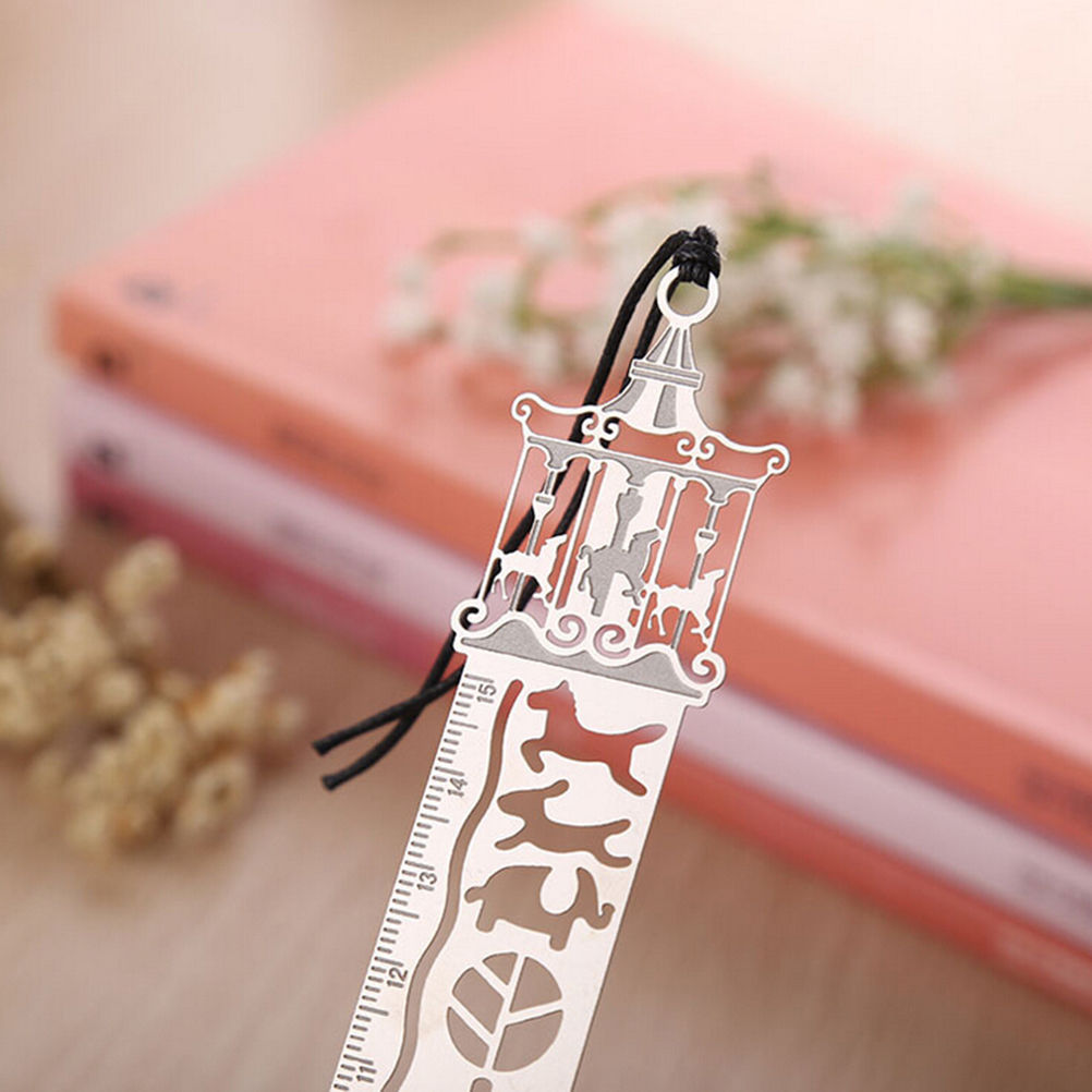 1 x cartoon vogel vis metalen bladwijzer met liniaal materiaal escolar papelaria bladwijzers voor boeken briefpapier 10cm: Draaimolen