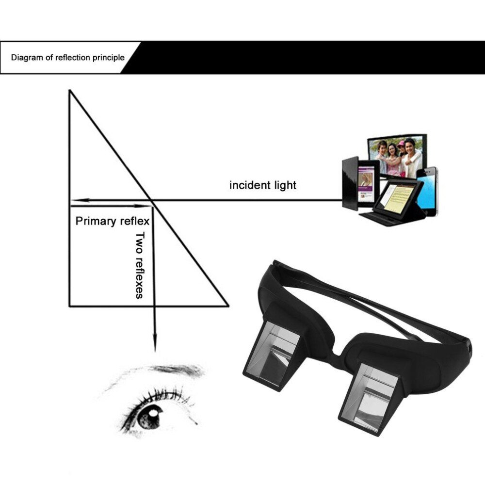 Amazing Lazy Periscope Horizontal Reading TV Sit View Glasses On Bed Lie Down Bed Prism Spectacle The Lazy Glasses