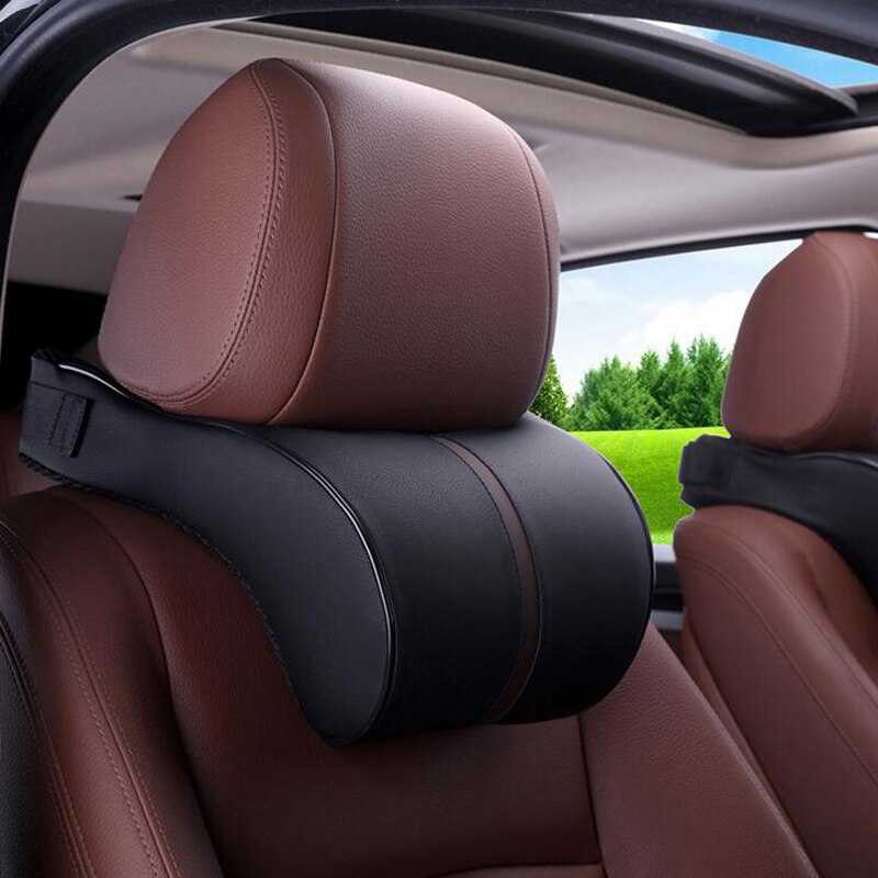 PU cuir Auto voiture cou oreiller mémoire mousse voiture oreiller cou reste siège appuie-tête coussin de