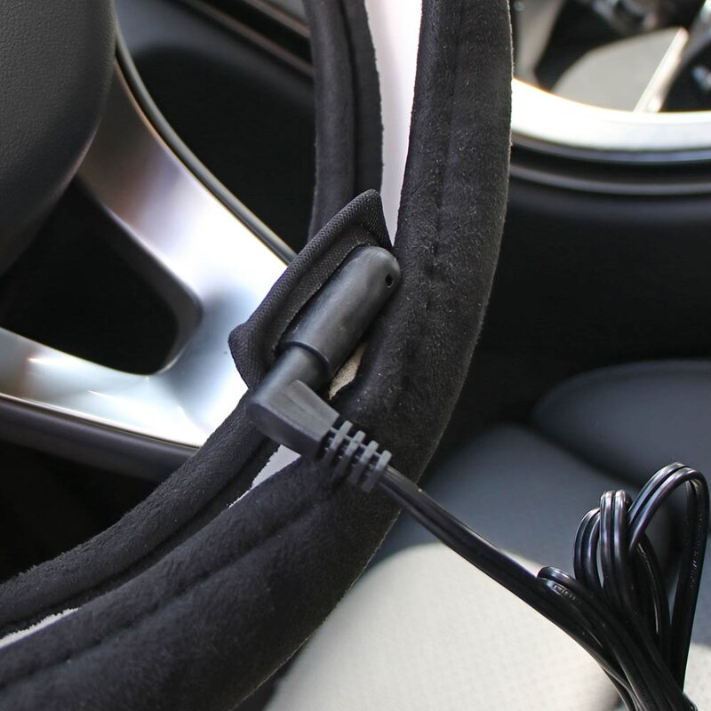 Housse chauffante pour volant de voiture, en daim, accessoires doux pour automobile